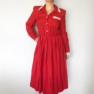 Vintage 80s Red Dress
